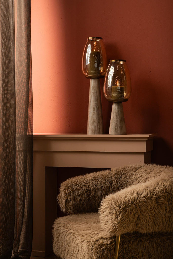PTMD Berdand Beige Floor Stormlight Luster Glass Cone L