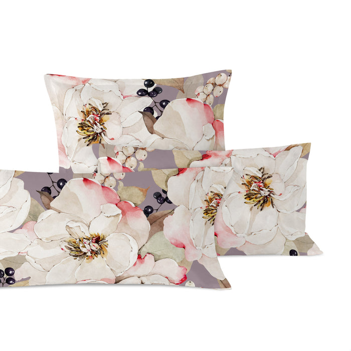 White peonies Kussensloop 60x60 cm Happyfriday, Veelkleurig, 100% katoen, de kwaliteit van 200 TC