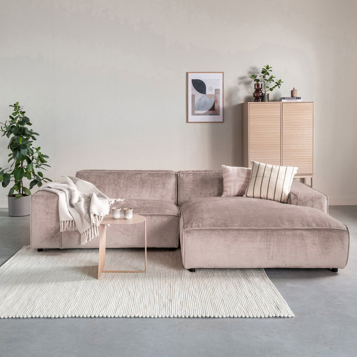 by fonQ Chunky Hoekbank met Chaise Longue Rechts - Rib - Taupe