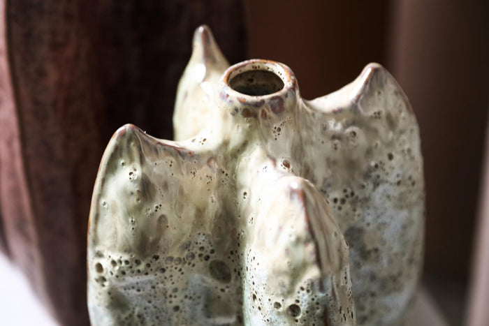 PTMD Shareece Cream Ceramic Shaped Vase Middle