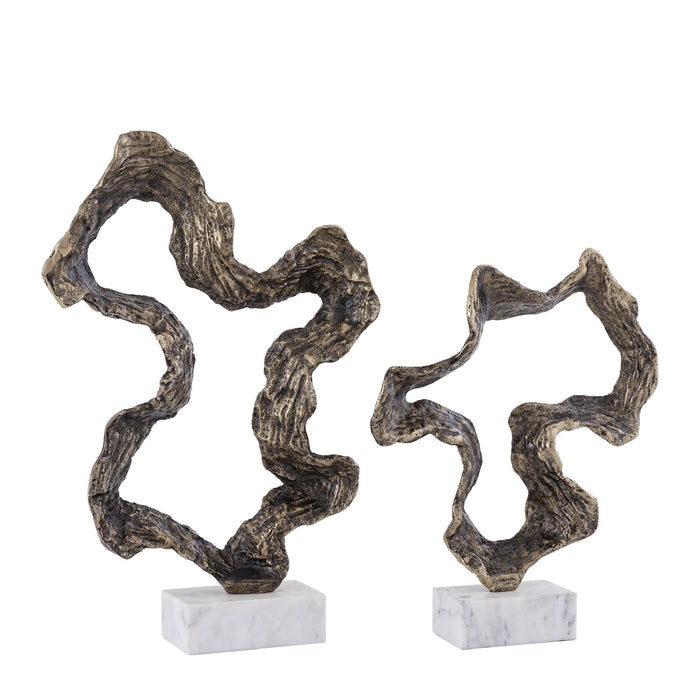 PTMD Maryan Brass Shaped Alu Casted Statue Marble BaseL