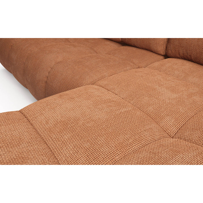 by fonQ Charme Hoekbank Rechts  met Slaapfunctie - Chenille - Terra
