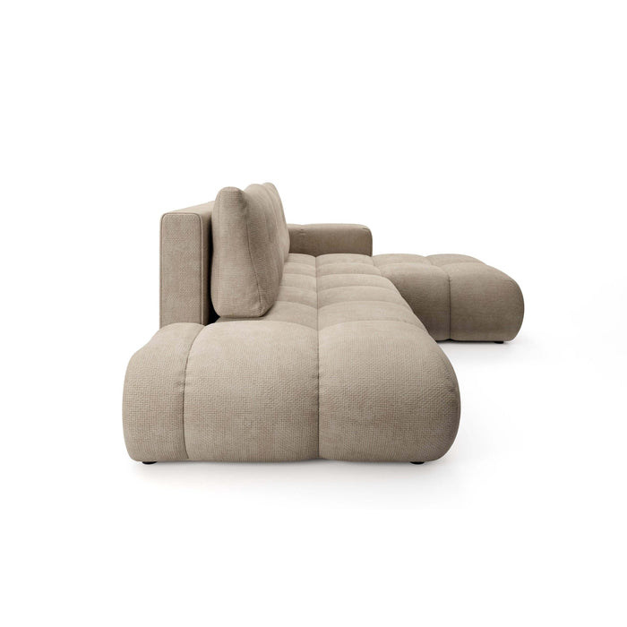 by fonQ Charme Hoekbank Rechts  met Slaapfunctie - Chenille - Lichtbeige