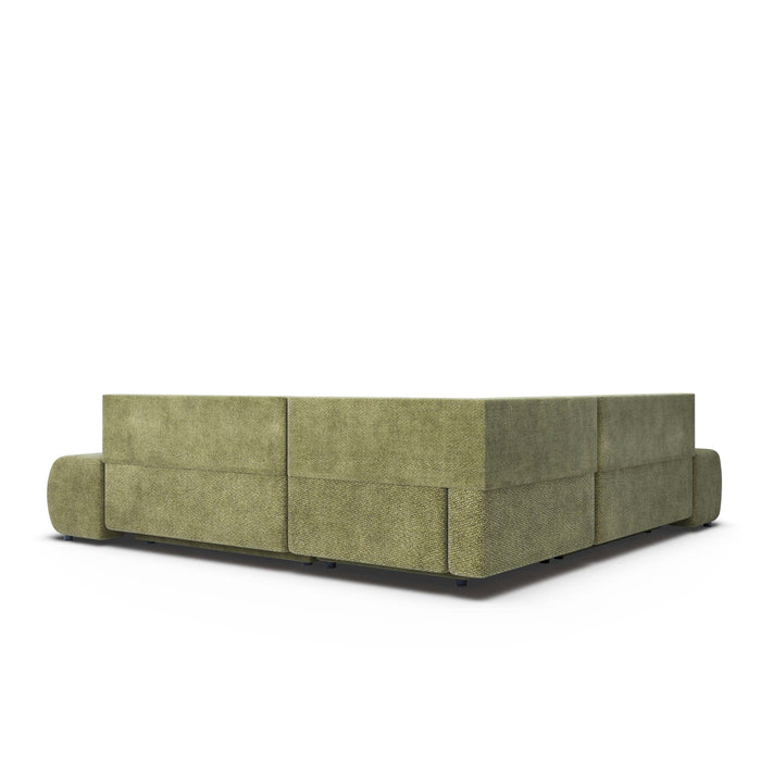 by fonQ Wisp Hoekbank Links/Rechts met Slaapfunctie - Chenille - Olijfgroen