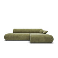by fonQ Wisp Hoekbank met Chaise Longue Rechts met Slaapfunctie - Chenille - Olijfgroen