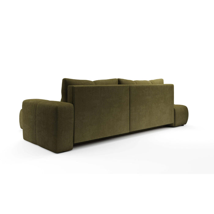 by fonQ Charme Hoekbank Rechts  met Slaapfunctie - Chenille - Olijfgroen