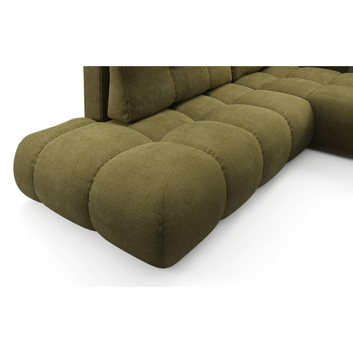 by fonQ Charme Hoekbank Rechts  met Slaapfunctie - Chenille - Olijfgroen