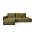 by fonQ Charme Hoekbank Links  met Slaapfunctie - Chenille - Olijfgroen