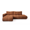 by fonQ Charme Hoekbank Links  met Slaapfunctie - Chenille - Terra