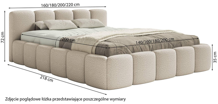 NADUVI Collection Bedframe Chloe laag 160 x 200 met opbergruimte
