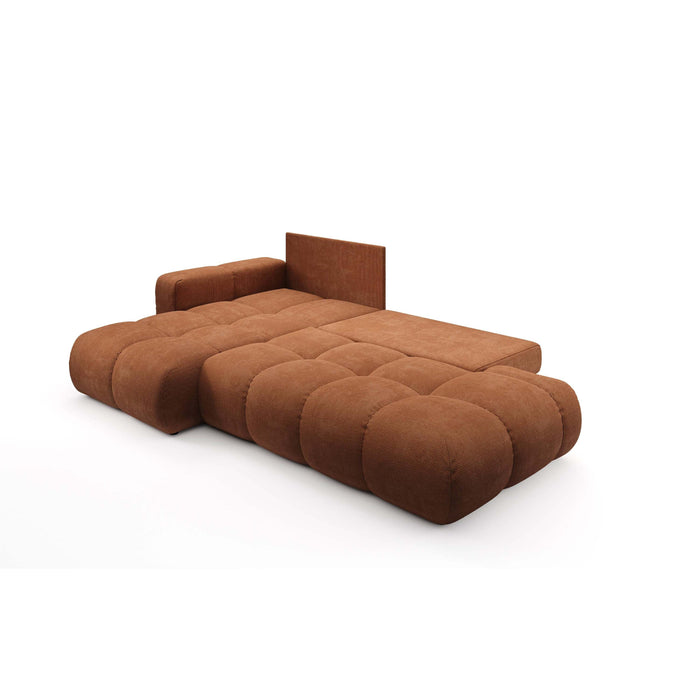 by fonQ Charme Hoekbank Links  met Slaapfunctie - Chenille - Terra