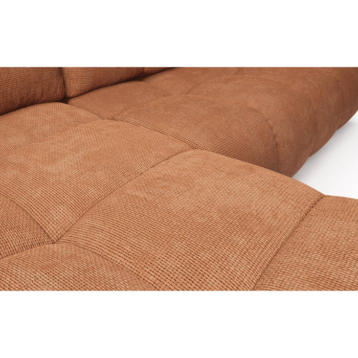 by fonQ Charme Hoekbank Links  met Slaapfunctie - Chenille - Terra