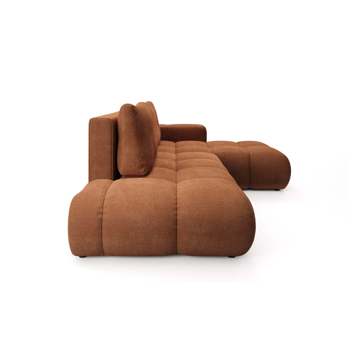 by fonQ Charme Hoekbank Rechts  met Slaapfunctie - Chenille - Terra