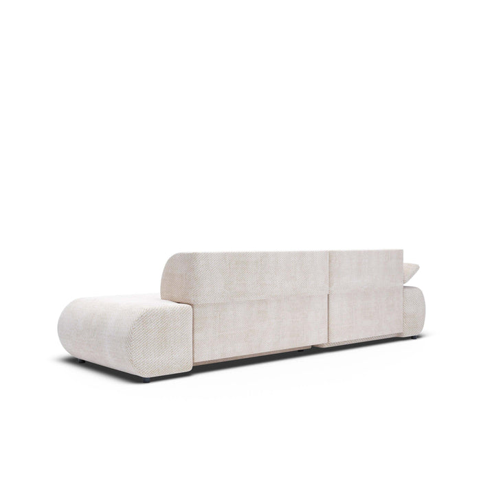by fonQ Wisp Hoekbank met Chaise Longue Links met Slaapfunctie - Chenille - Greige