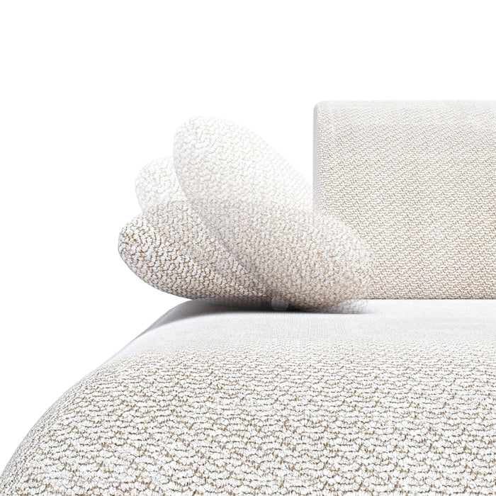 by fonQ Wisp Hoekbank met Chaise Longue Links met Slaapfunctie - Chenille - Greige