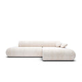 by fonQ Wisp Hoekbank met Chaise Longue Rechts met Slaapfunctie - Chenille - Greige