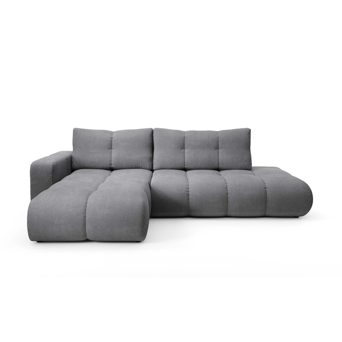 by fonQ Charme Hoekbank Links  met Slaapfunctie - Chenille - Donkergrijs