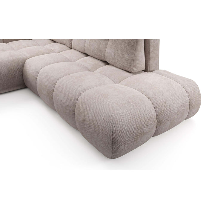 by fonQ Charme Hoekbank Links  met Slaapfunctie - Chenille - Greige