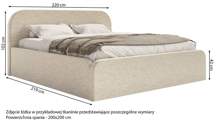 NADUVI Collection Bedframe Carina 200 x 200 fluweel