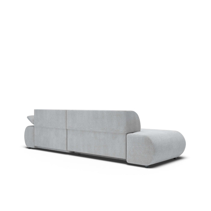 by fonQ Wisp Hoekbank met Chaise Longue Rechts met Slaapfunctie - Chenille - Grijs