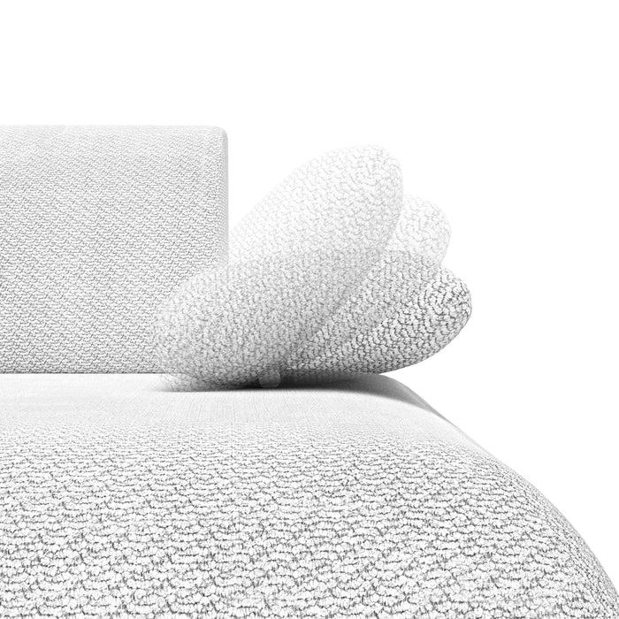 by fonQ Wisp Hoekbank met Chaise Longue Rechts met Slaapfunctie - Chenille - Grijs