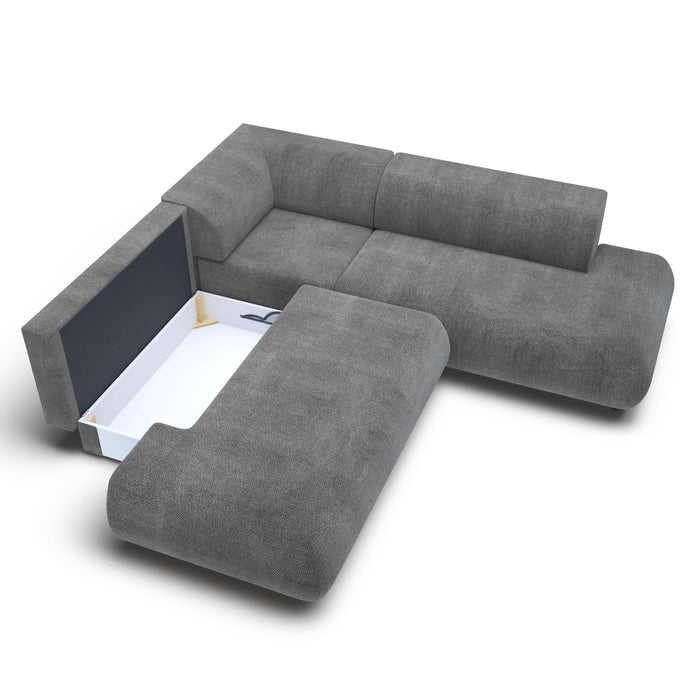 by fonQ Wisp Hoekbank Links/Rechts met Slaapfunctie - Chenille - Antraciet