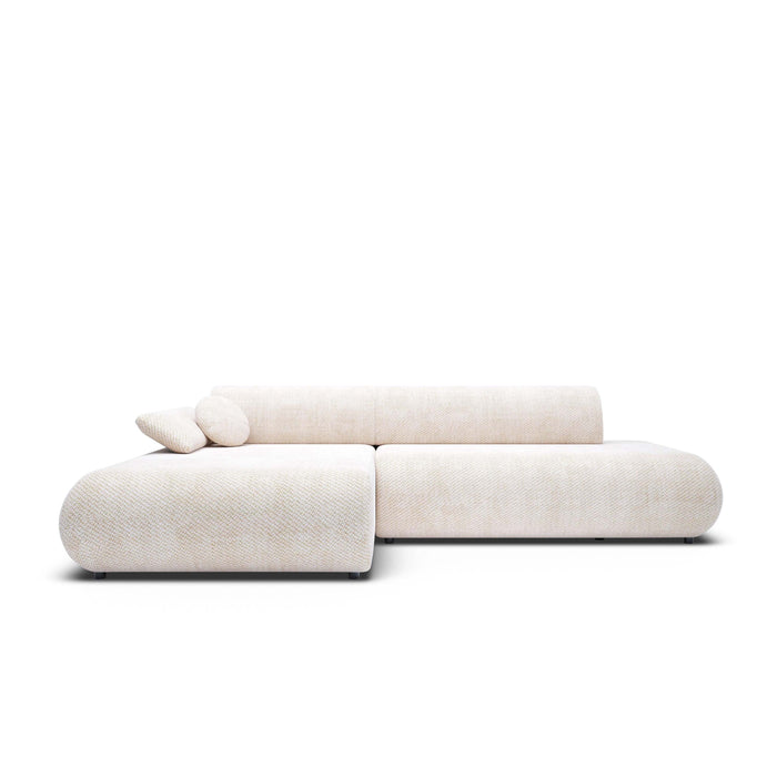 by fonQ Wisp Hoekbank met Chaise Longue Links met Slaapfunctie - Chenille - Greige