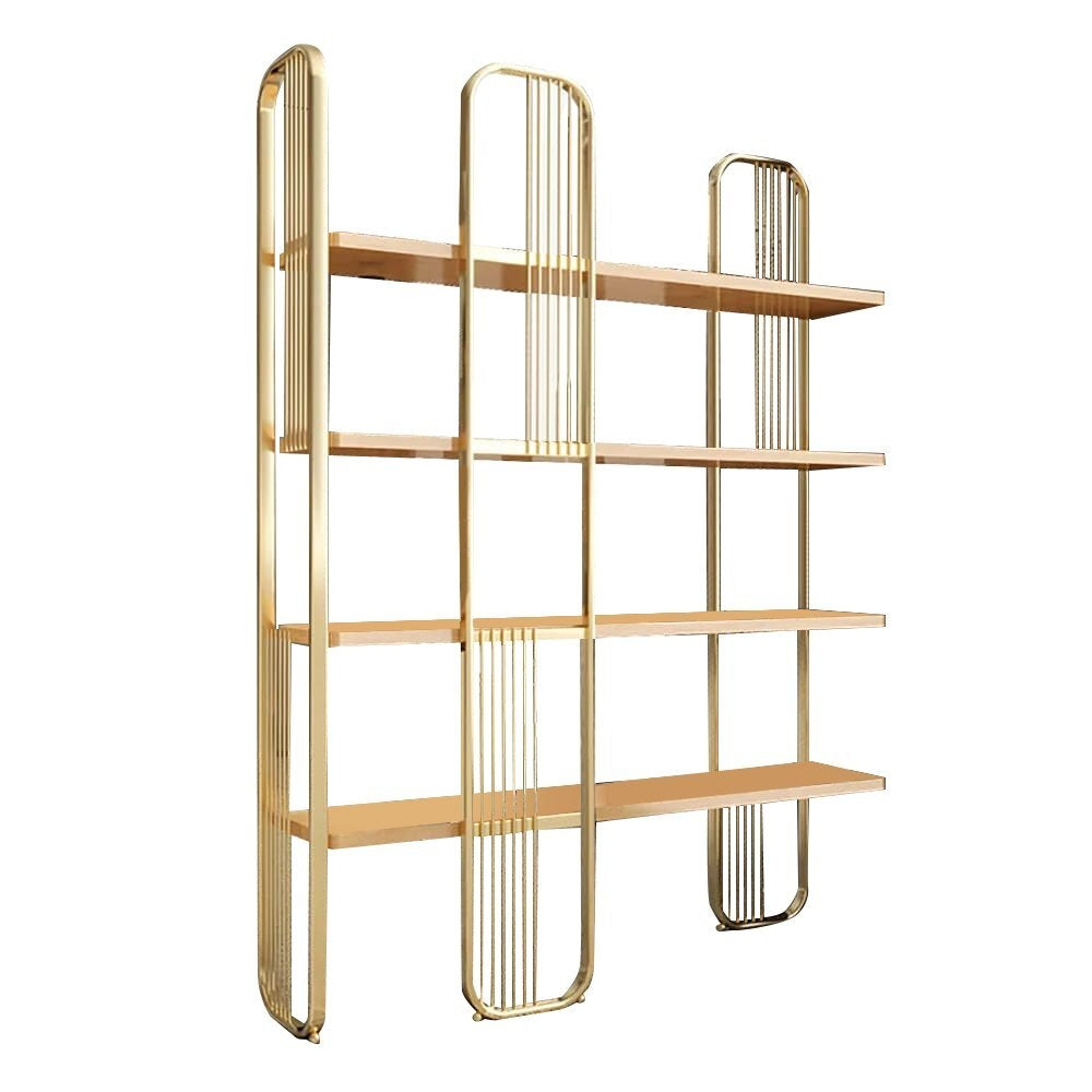 Giga Meubel - Boekenkast Goud Metaal - 125x28x180cm - Sierra