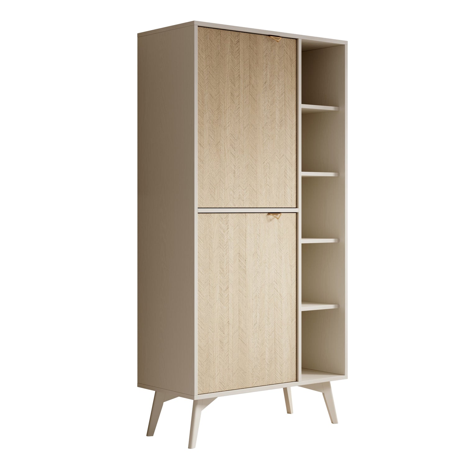 Meubella - Boekenkast Essence - Beige - Licht eiken - 80 cm