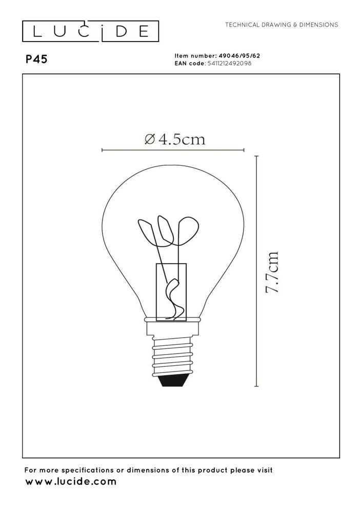 Lucide P45 Filament lamp - Amber