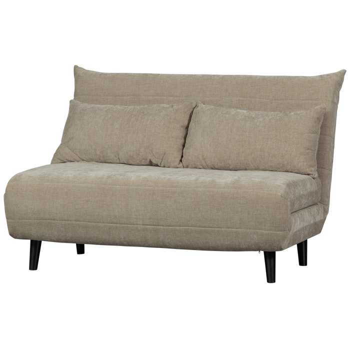WOOOD Xem Slaapbank - 1-Persoons - Chenille stof - Naturel - 80x122x92