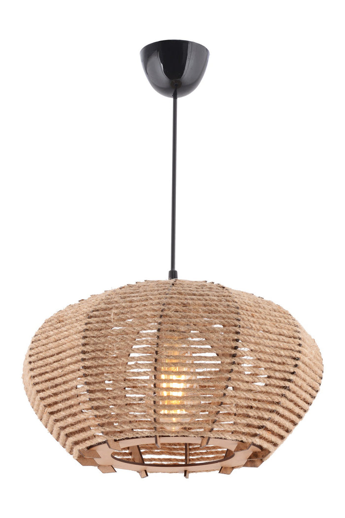 Giga Meubel - Hanglamp Bruin Jute - 35x35x65cm - Ellipse