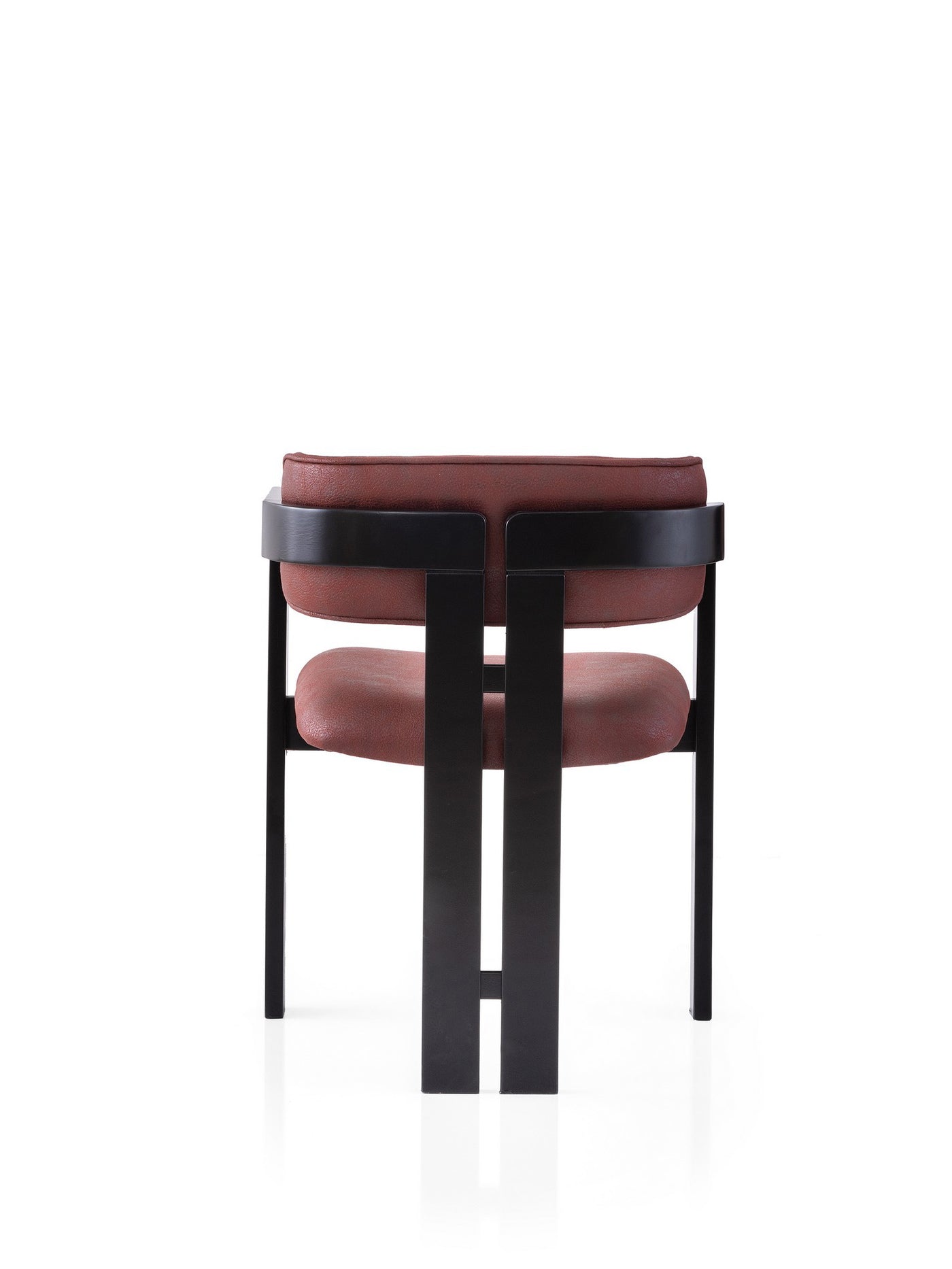 Giga Meubel - Eetkamerstoel Zwart - Rood|Stof - Cozy