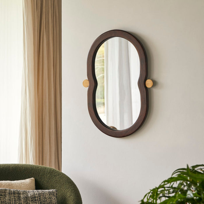 Tikamoon - Spiegel in mindihout 80x50 cm Agate