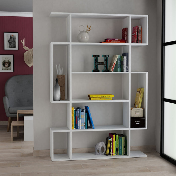 Giga Meubel - Boekenkast Wit|Eiken - 110x26x161cm - Mito