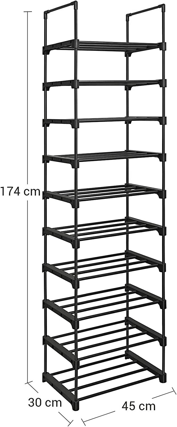 Metalen Schoenenrek met 10 Planken, doe-het-zelf, Standplank, ruimtebesparend, multifunctioneel, Woonkamer, Slaapkamer, Keuken