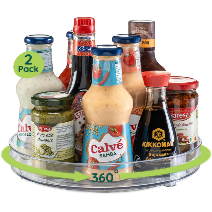 XIVADA Draaiplateau Suna - 23 & 27 cm - Rond - Transparant - Set van 2