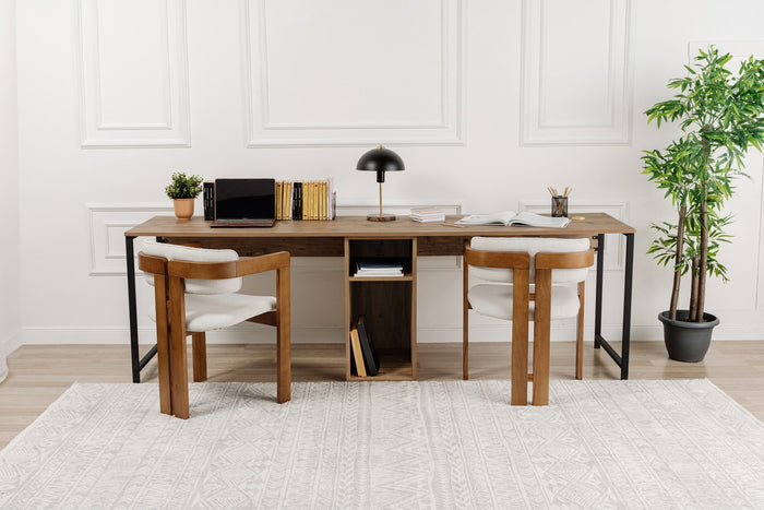 Giga Meubel - Bureau Naturel Hout - 240x60x74cm - Twin