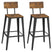 ACAZA Barkrukken - Barkruk - Barkrukken Set van 2 - Zithoogte 74 cm - Vintage Bruin - STRAK design - Barstoel - Barkrukken met Rugleuning - Voetsteun - Ronde Barkrukken - Industrieel - Barstoelen