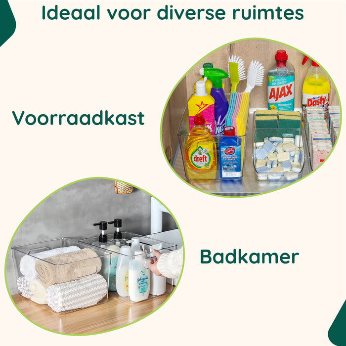 XIVADA Keukenkast Organizer Kato - XL - PET - Transparant - Set van 4