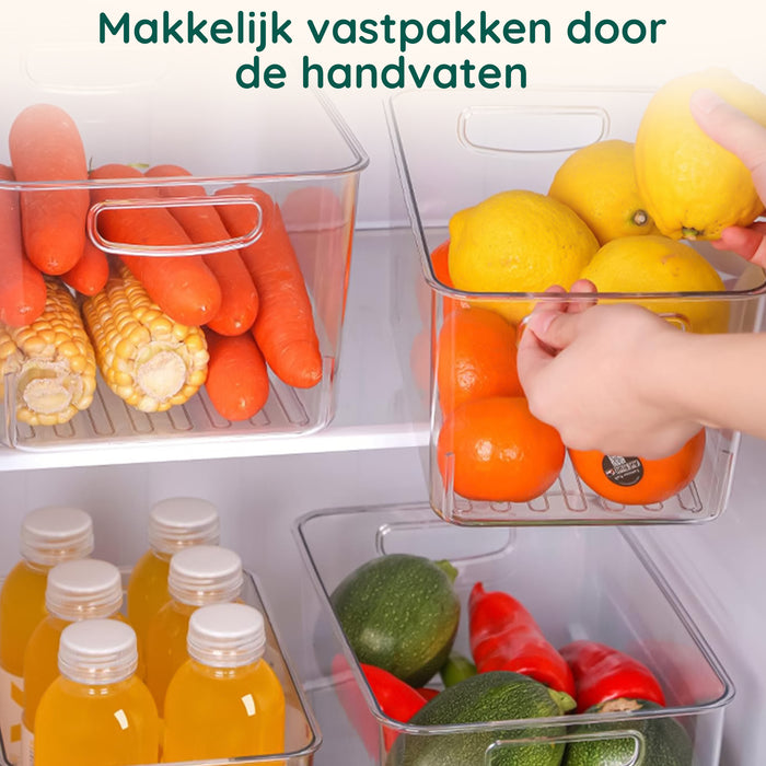 XIVADA Keukenkast Organizer Kato - XL - PET - Transparant - Set van 4