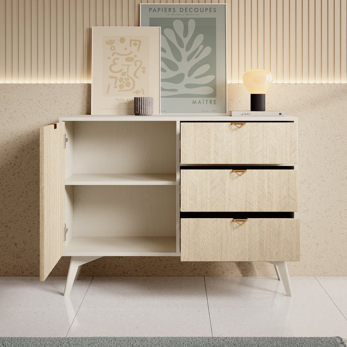 Meubella - Dressoir Essence - Beige - Licht eiken - 106 cm