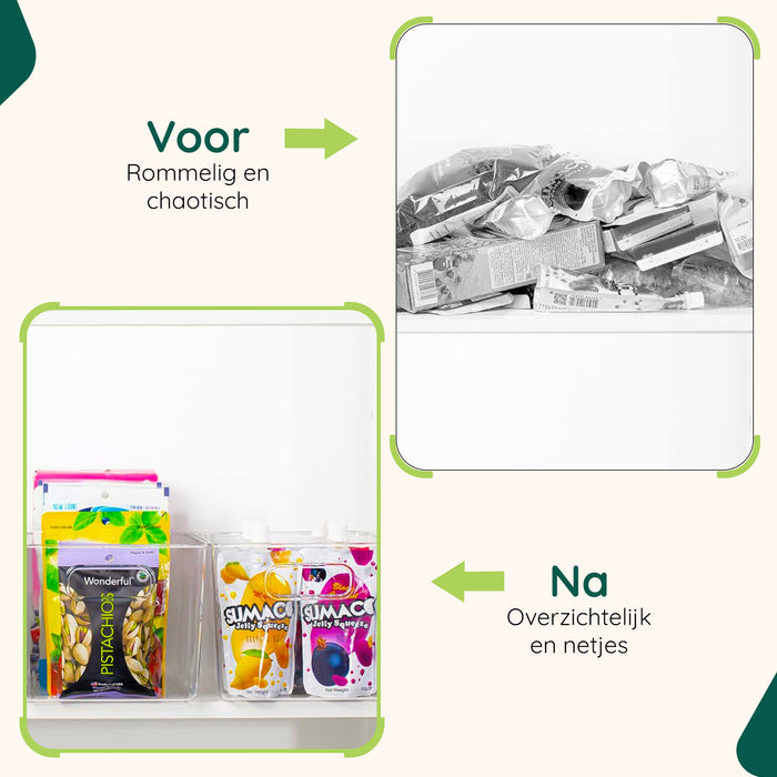 XIVADA Keukenkast Organizer Kato - XL - PET - Transparant - Set van 4