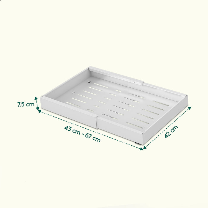 XIVADA Keukenorganizer - Schuiflade  - Aluminium - Verstelbaar - Wit