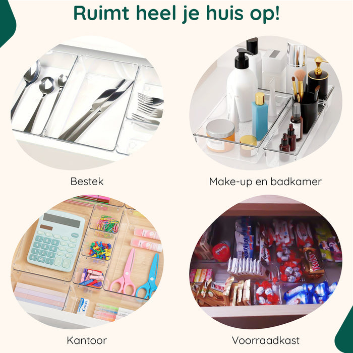 XIVADA Lade Organizer Ecca - Lade Verdeler - Pet - 25 stuks