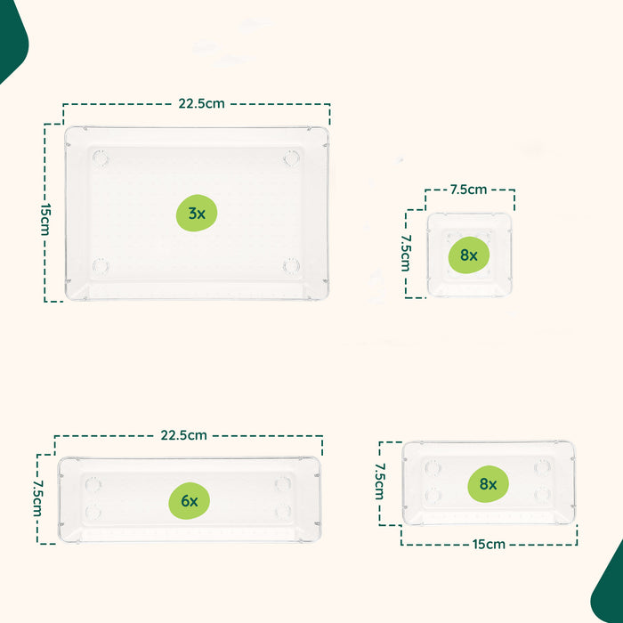 XIVADA Lade Organizer Ecca - Lade Verdeler - Pet - 25 stuks