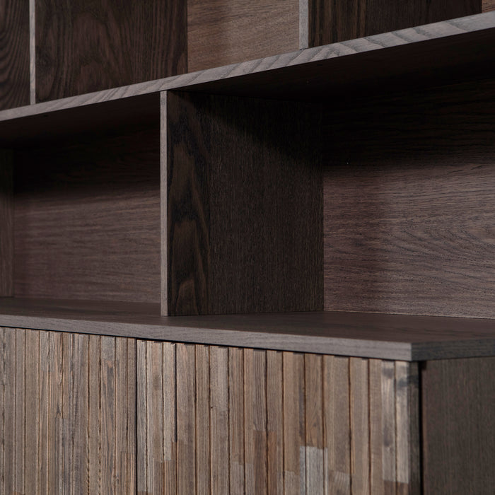 WOOOD New Gravure Wandkast B 200 cm - Essen - Espresso