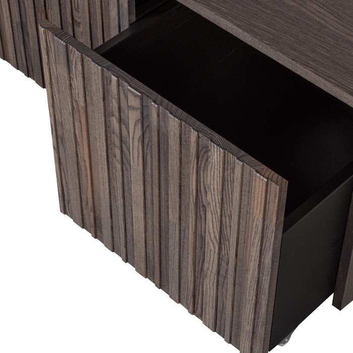 WOOOD New Gravure Kistbank B 88 cm - Essen - Espresso