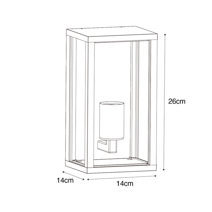 QAZQA Buiten wandlamp zwart met smoke glas 26 cm IP44 - Charlois