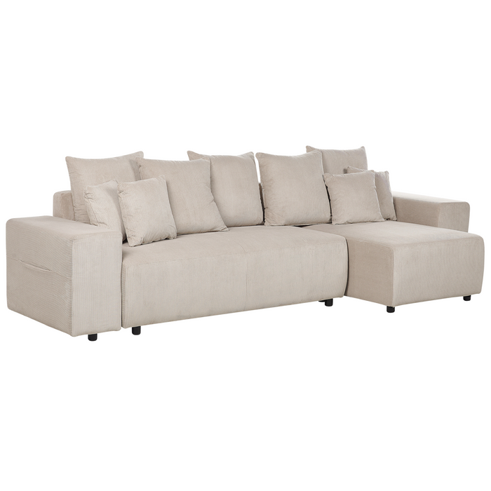 Beliani - LUSPA - Hoekbank - Taupe - Linkszijdig - Corduroy